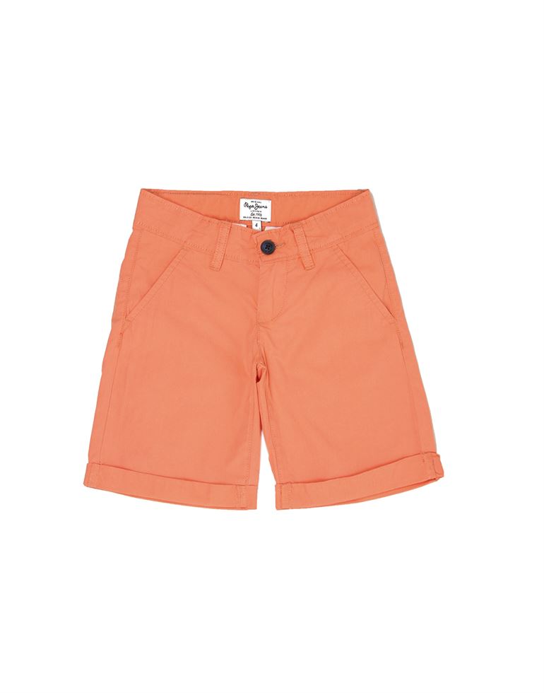Pepe Jeans Boys Solid Orange Shorts